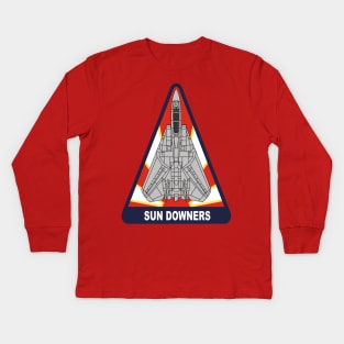 F14 Tomcat - VF111 Sundowners Kids Long Sleeve T-Shirt